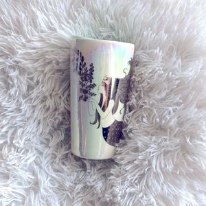Limited Edition Starbucks Pearl White Iridescent Siren Mermaid Traveler Mug 2021